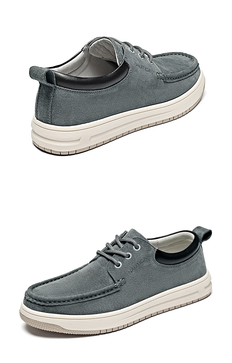 诺帝卡(nautica)男鞋新品休闲鞋男百搭透气简约鞋子男 灰色 40(运动鞋