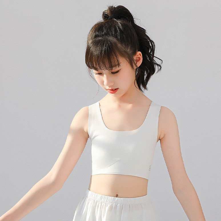 以上发育期女童小女孩防凸点吊带小背心少女运动文胸高中生初中生13岁