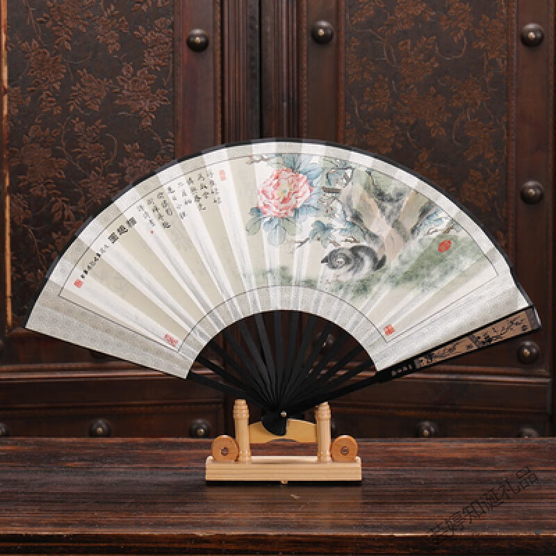 折扇女8寸折扇绢布雕刻印刷丝绸定制中国风男女礼品舞蹈转扇古韵扇子
