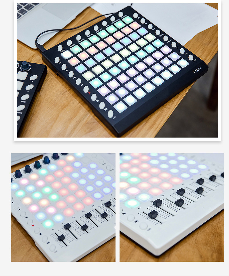 worlde电音打击垫抖音初学者女男孩子便携式音乐midi键盘djorcapad64