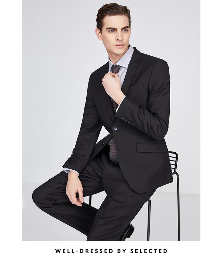 selected思莱德男士新品合体版型平驳领商务正装西服s42015x505 深
