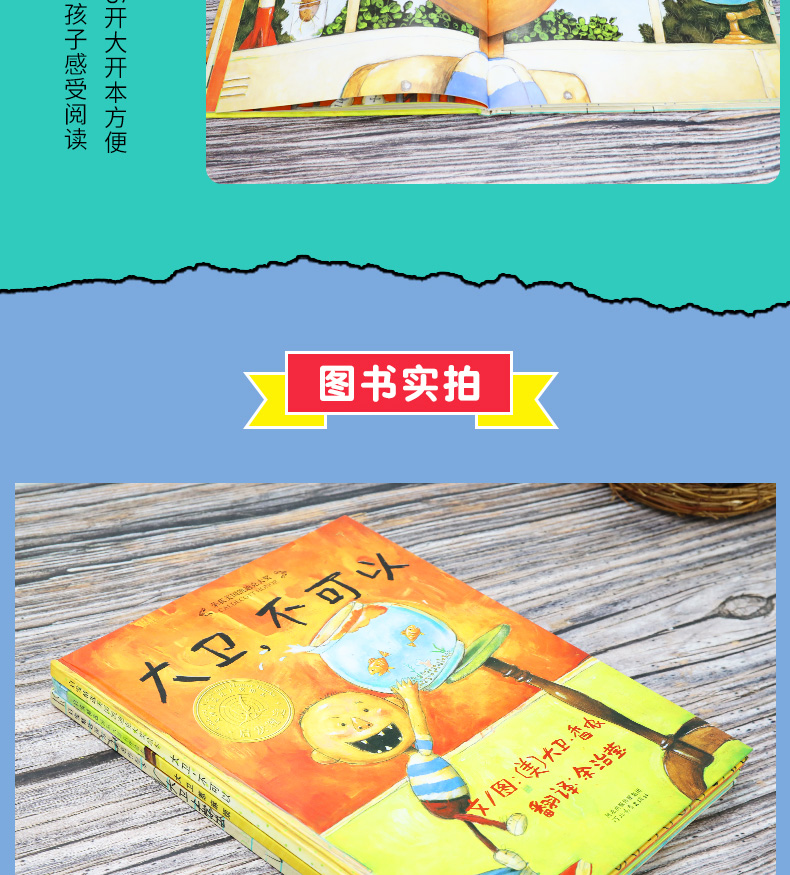 38326-【可乐】大卫不可以绘本系列 世界获奖经典儿童绘本0-3-6岁 平装 大卫不可以【5册】-详情图