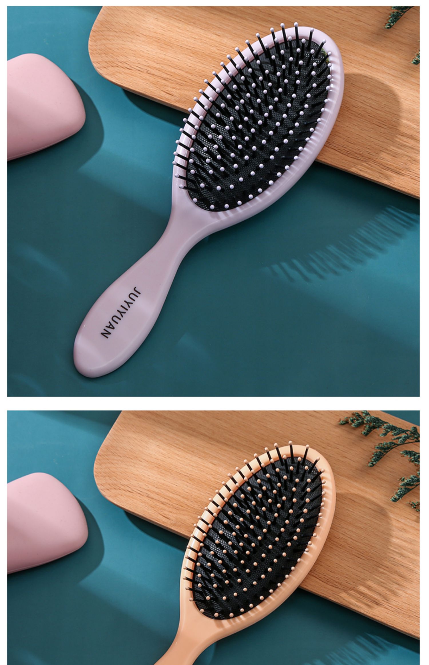 气垫梳气囊梳女士长发头皮按摩气垫梳头部经络卷发梳脱发静电防绾绛色