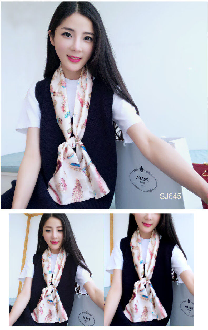 女士脖子上戴的丝巾苏明玉姚晨同款细窄长条小丝巾女长洋气时尚百搭