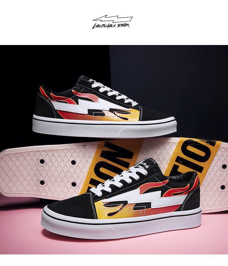 闪电风暴鞋帆布女鞋情侣款板鞋男生运动鞋复仇风暴闪电鞋休闲鞋奢主义