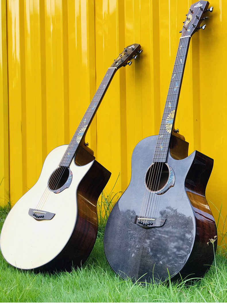 詹尼吉他m33孔雀开屏面单板民谣加振电箱初学进阶男女入门品质定制款 