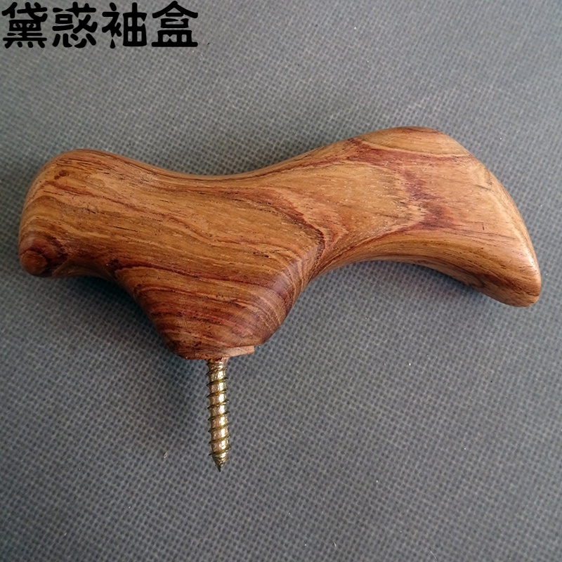 高档拐棍文明棍实木拐杖龙头紫檀红木扶手老人手杖弯把配件圆头文明棍