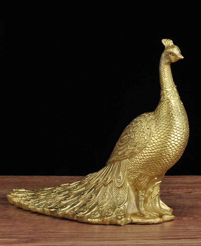 domir全铜孔雀摆件铜工艺品家居客厅办公室装饰品开业礼品乔迁礼物