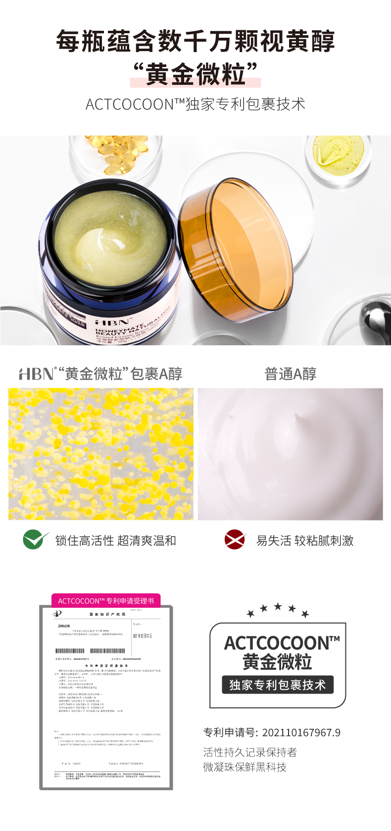 【同款】hbn视黄醇a醇晚霜面霜补水保湿男女,京选优品 50g