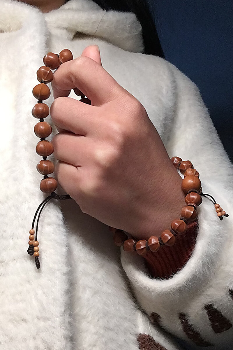 一北鲨鱼背橄榄核手串小籽女士正圆雕刻梅林铁核18男士苏工纯手工梅林