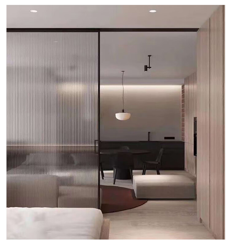 花语奇萌 夹丝玻璃屏风 长虹玻璃隔断墙淋浴办公室背景墙中式钢化夹丝