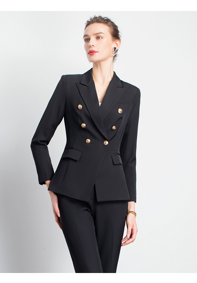 法曼努黑色职业西装套装女气质干练通勤工作服夏季轻薄时尚商务上班