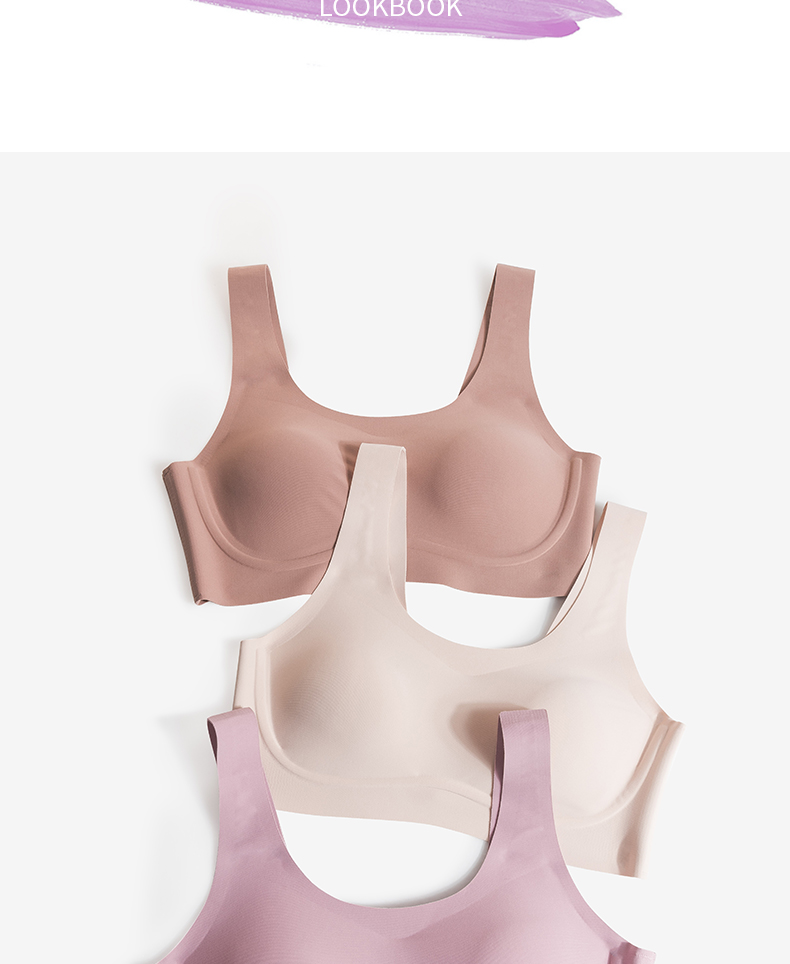 tinge无痕文胸内衣女背心式抹胸聚拢夏季薄款运动背心 灰色 m【适合