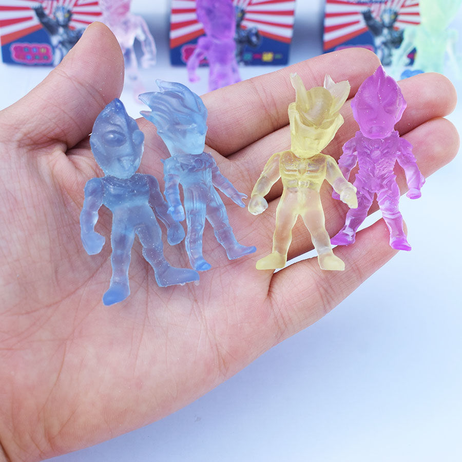 奥特曼水晶盲盒 遇光变色奥特曼软胶透明公仔2个装创意水晶玩偶儿童