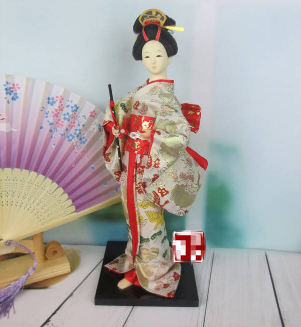 日本艺妓人偶日本艺妓人偶和服娃娃30cm高仕女绢人日式料理酒店装饰