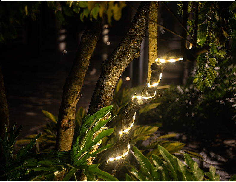 晚晚太阳能彩灯带户外防水亮树灯庭院景观灯串发光树亮化灯花园灯带