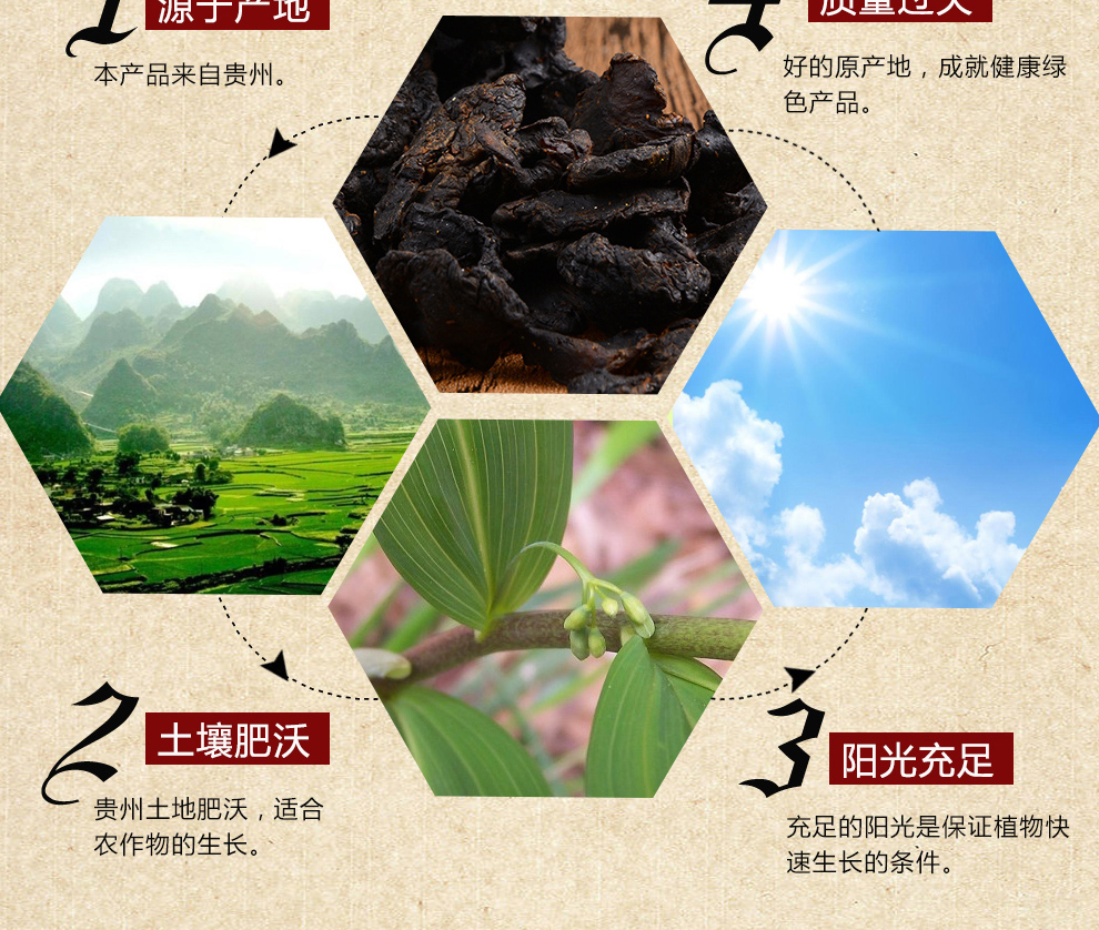 九华山特级黄精九蒸九晒制黄精中药材新货熟黄精500g克