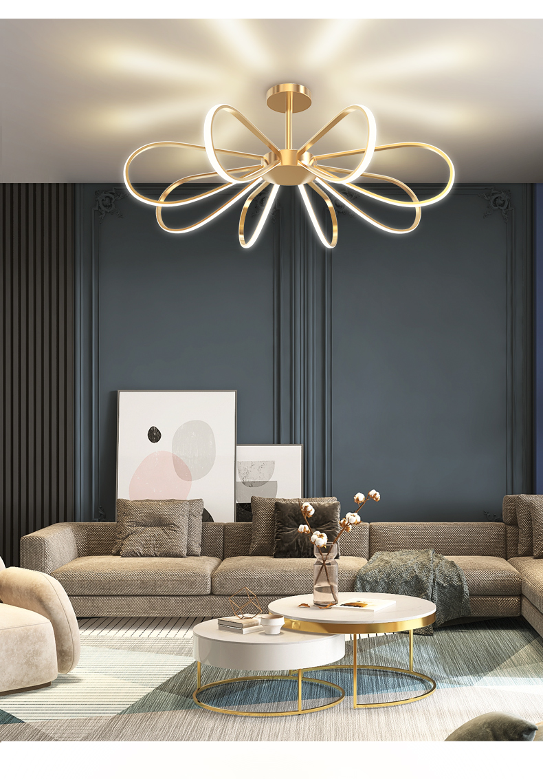 2021年新款花朵客厅吊灯简约大气现代北欧轻奢网红创意卧室灯具 1003