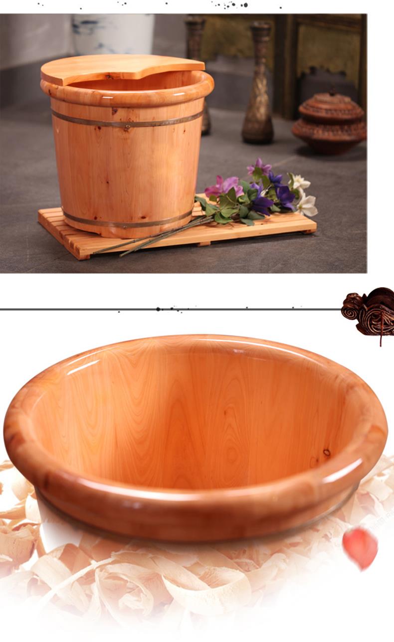 木头洗脚盆大人家用小孩儿童泡脚桶小号冬天泡脚盆保温洗脚足浴桶40高