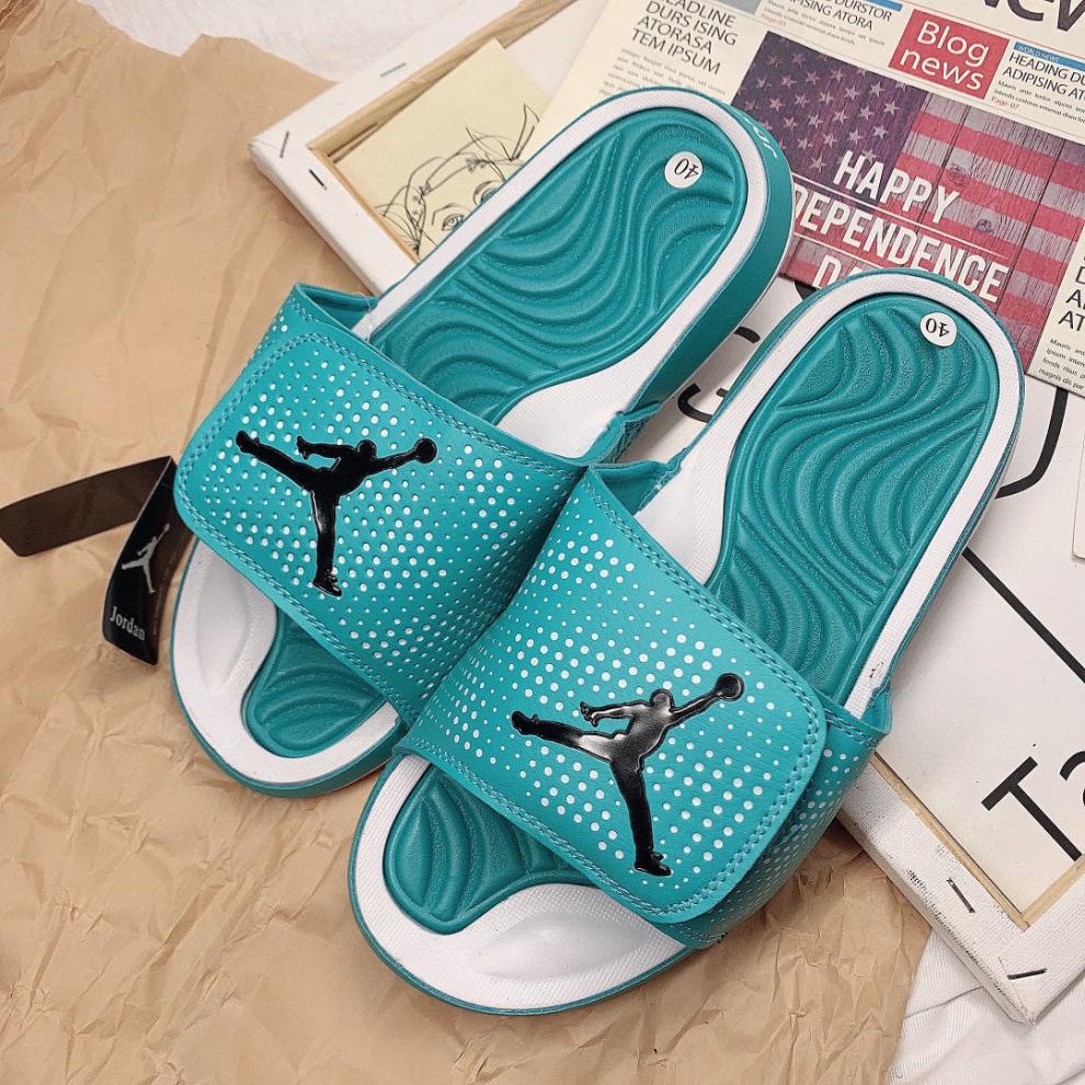 aj飞人魔术贴拖鞋情侣拖鞋夏日男士沙滩鞋女士拖鞋潮人聨名同款 白色