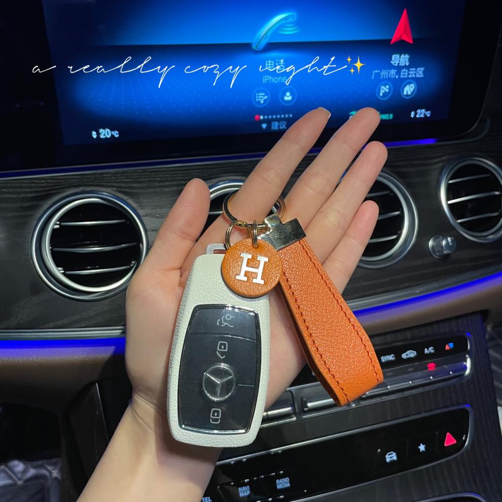 适用适用2022新款奔驰c/s级简约钥匙套迈巴赫s450/s400l/s480白壳 白