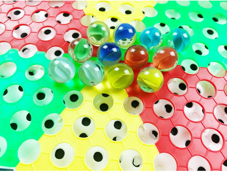 大号玻璃球圆珠跳棋成人儿童弹子棋子棋盘亲珠跳跳棋 二合一单色弹珠