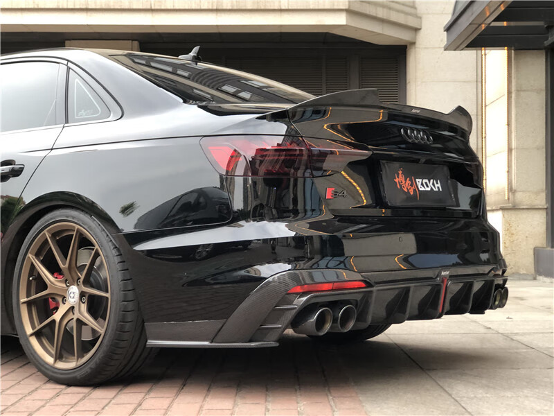 适用于2022款奥迪a4l尾翼20-22新款s4卡布尔后唇改装kel干碳前铲碳