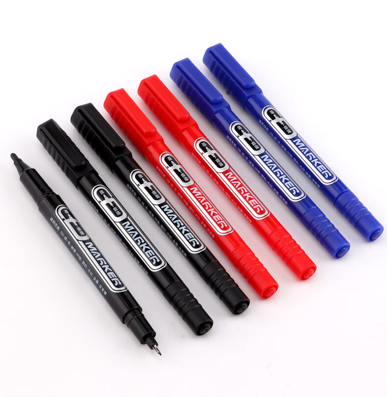 宝克baoke粗细小双头多用油性记号笔签字笔勾线笔会议笔马克笔cd光盘