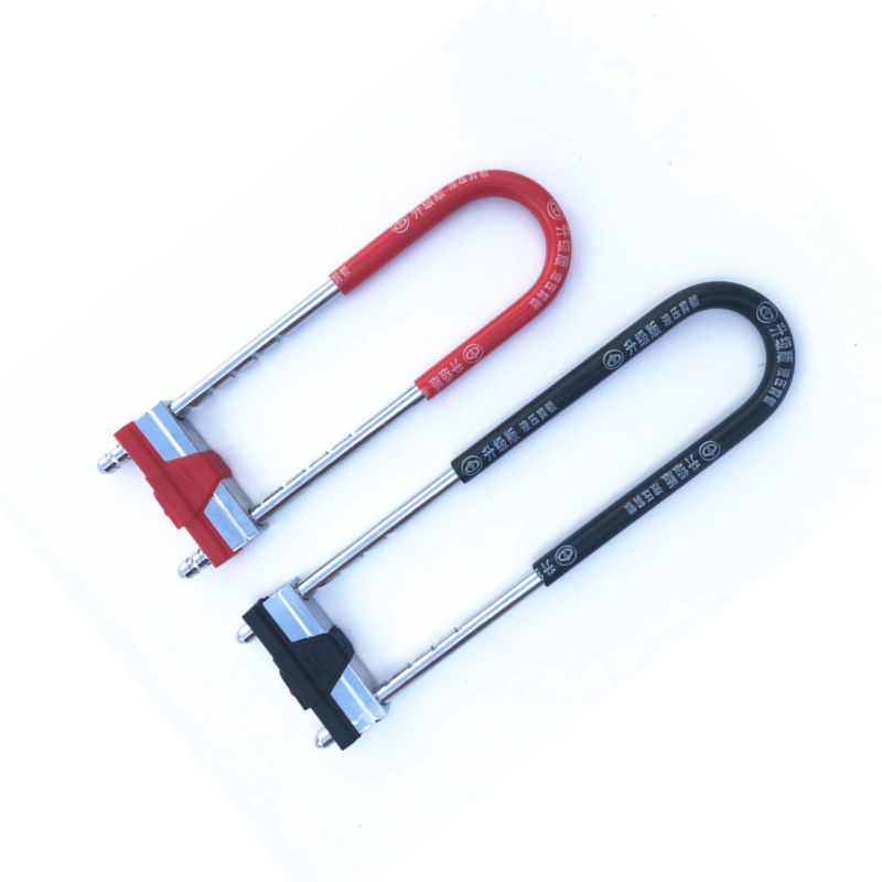 链条锁环形门锁c级玻璃门锁双开门拉手锁防剪防盗锁加长u型锁商铺门插