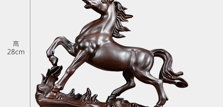 奥丹伊 木雕马摆件木质雕刻马到成功十二生肖马家居办公室木质工艺品