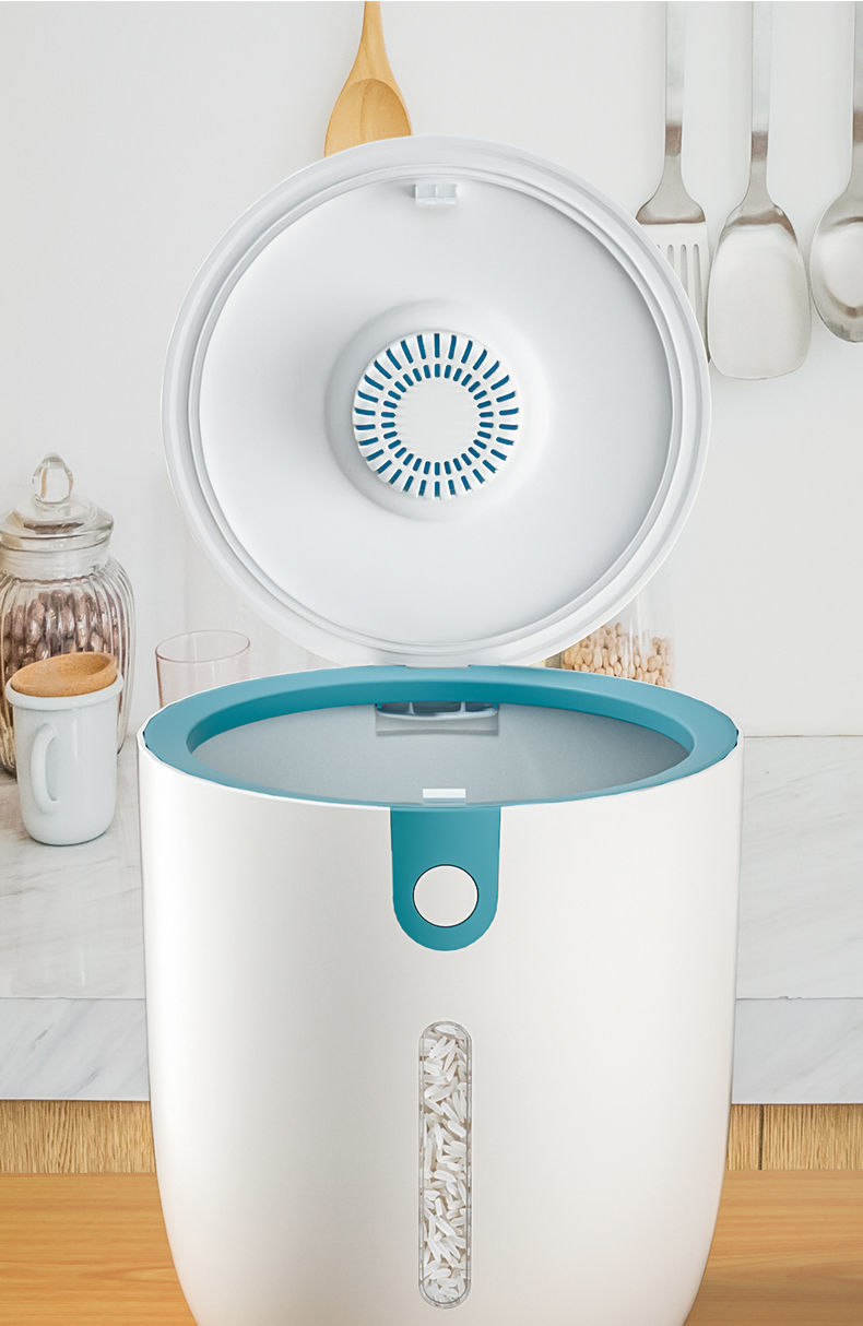 微壹起圆形米桶家用20斤防虫防潮多功能装米缸10斤大米箱面粉收纳盒