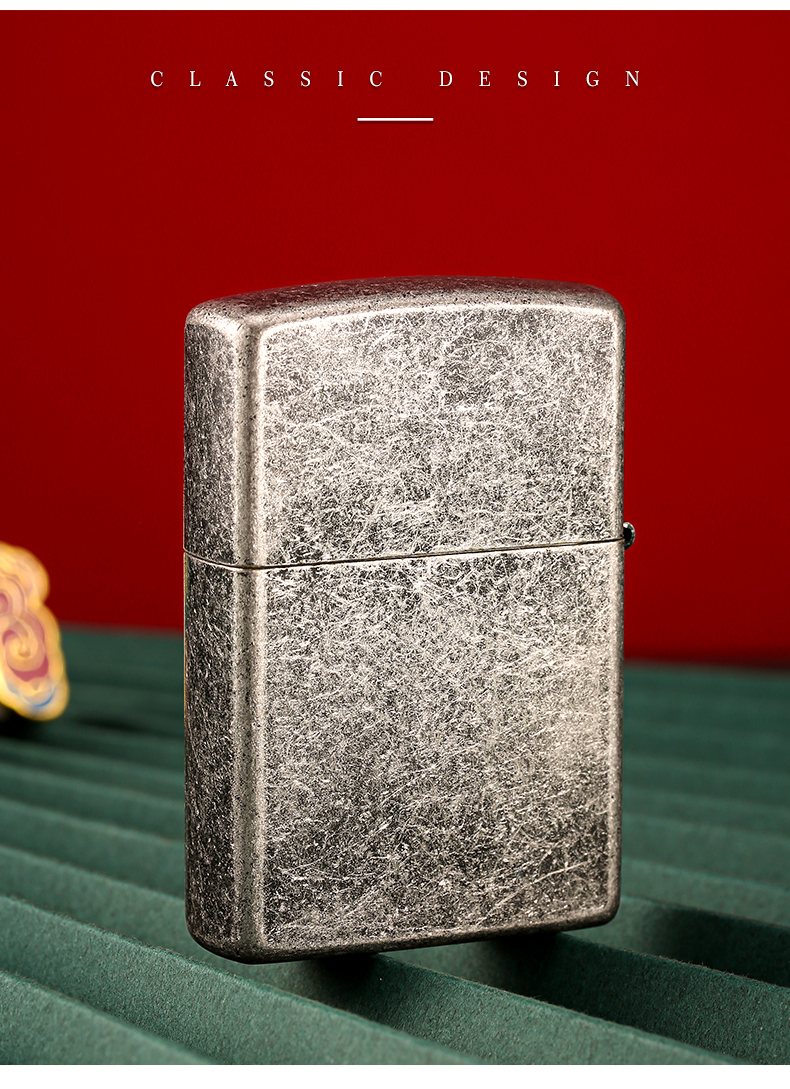 zippo正版打火机 仿古银雕刻防风煤油火机七夕送男友 守护和平【图片