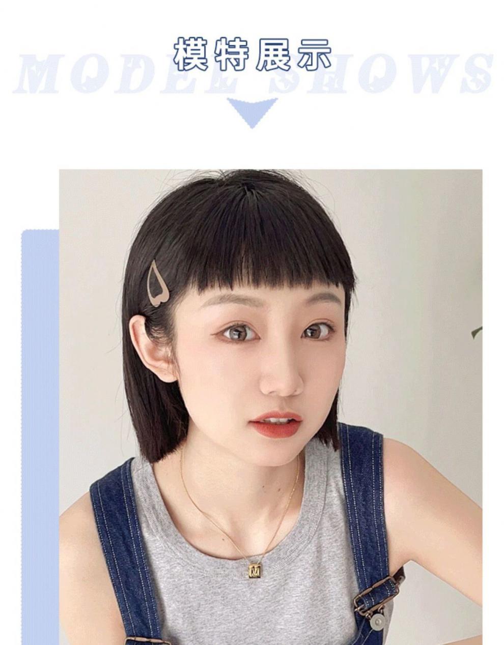 aidahngj眉上刘海假发女圆脸隐形无痕网红二次元漫画刘海片自然减龄假