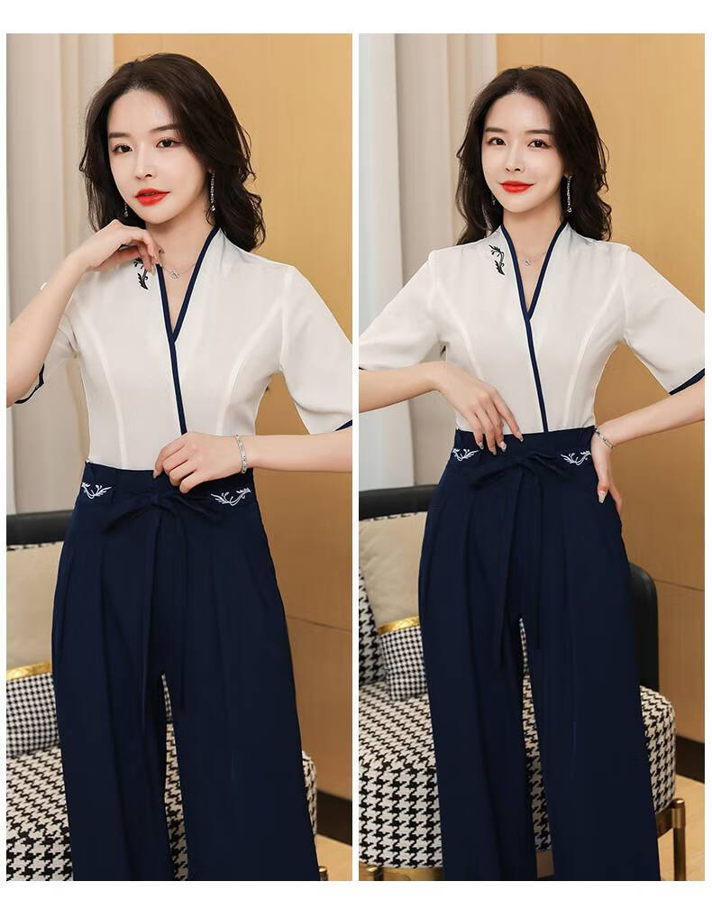 技师工作服夏天套装美容院气质养生按摩会所工衣两件套沐足采耳师服装