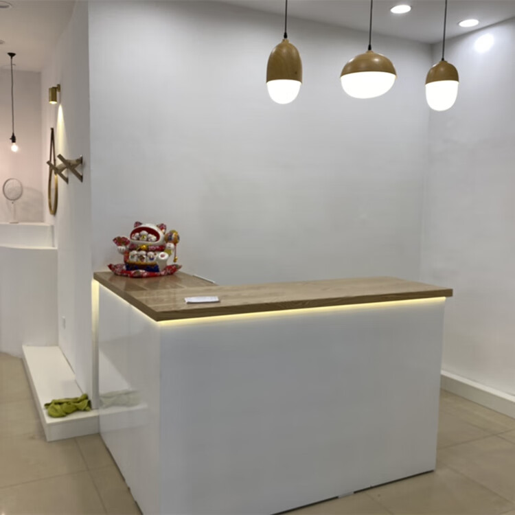 服装店l型收银台 轻奢服装奶茶女装店l型吧台收银台桌美容院小型店铺