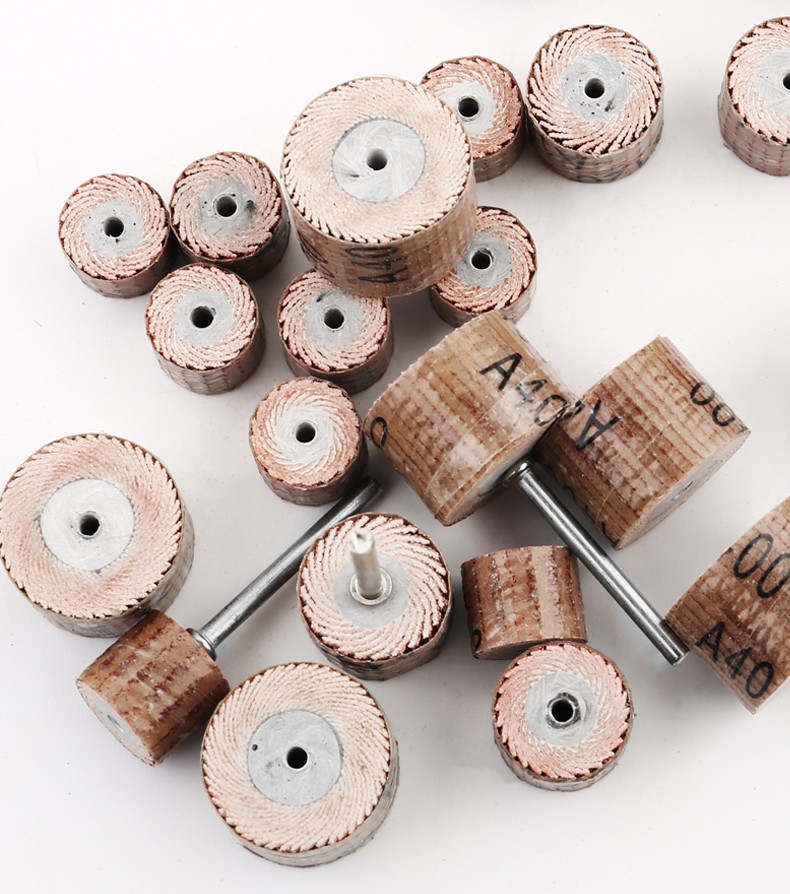 定制活柄百叶轮磨头百叶砂纸砂布根雕打磨头打磨抛光圆柱形带柄电磨头