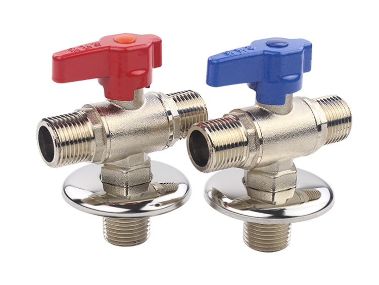 全铜4分三通球阀角阀12一进二出加厚大流量双出水球阀多功能水阀红柄