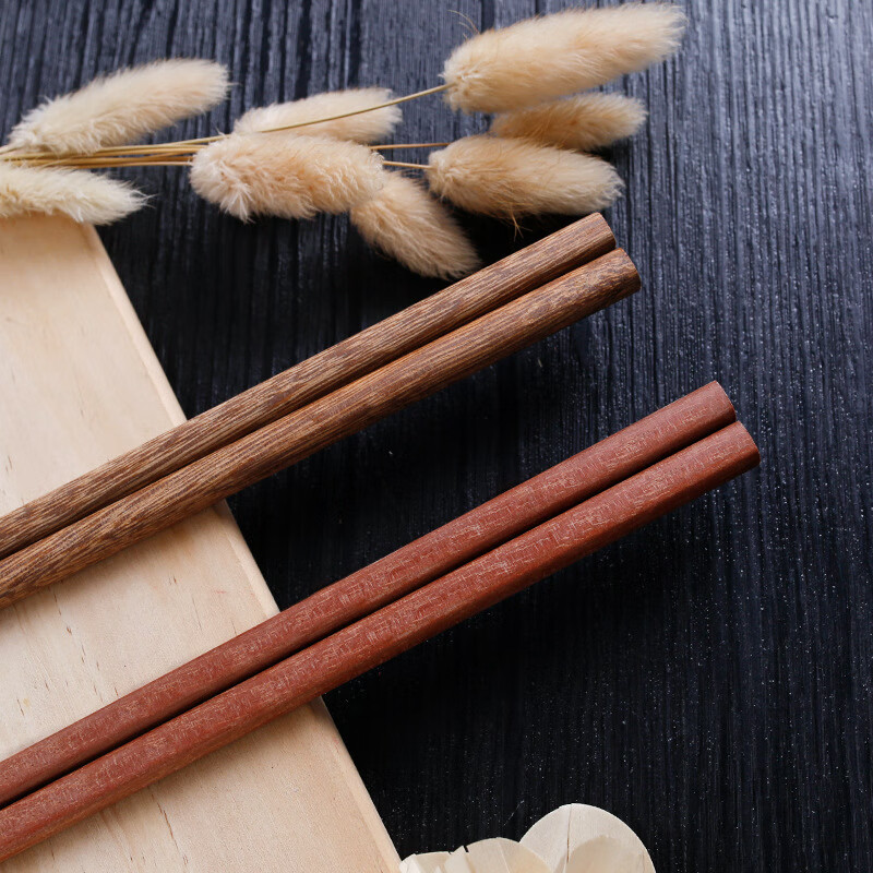 精选好物正宗火锅筷子地摊货源红檀木质鸡翅木独立包装火锅筷子加长