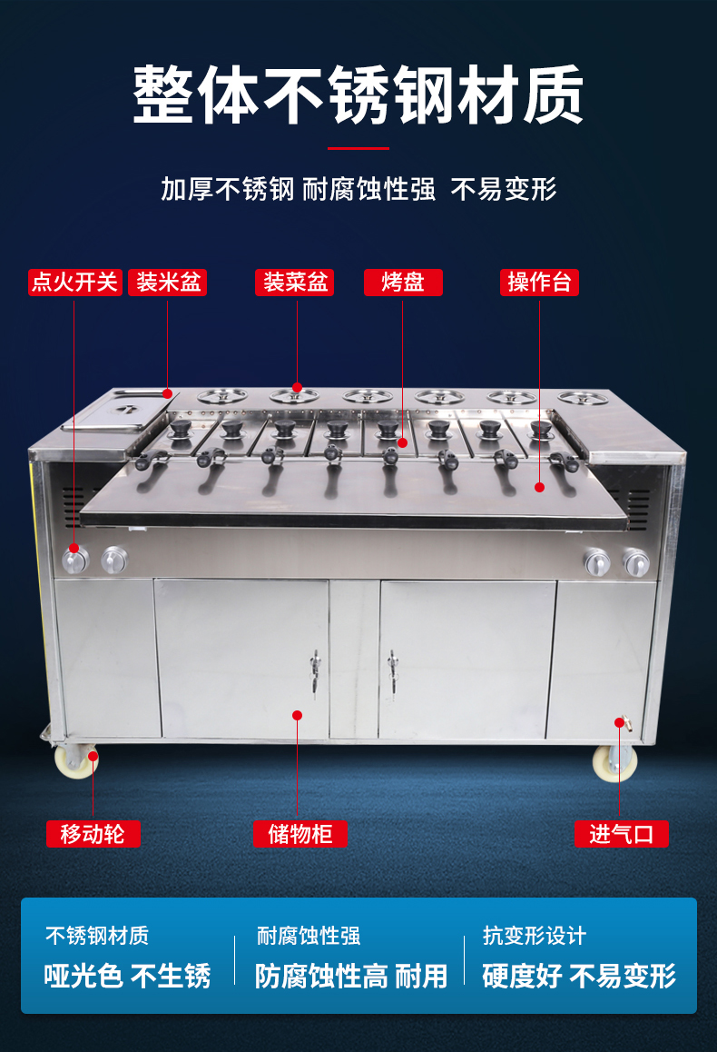 网红锅巴机网红锅巴机摆摊2021新款现烤锅巴机摆地摊燃气创业小吃设备