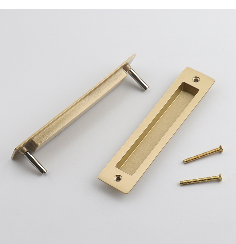 美式推拉移门拉手美式全铜推拉移门拉手嵌入式吊趟谷仓门扣手书房厨房