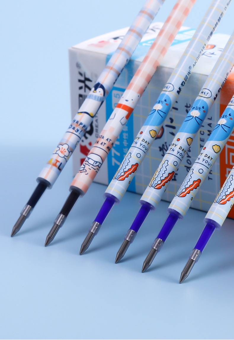 晨光按动式可擦笔笔芯学生可爱型可擦笔芯头三色可擦笔替芯热可擦笔芯