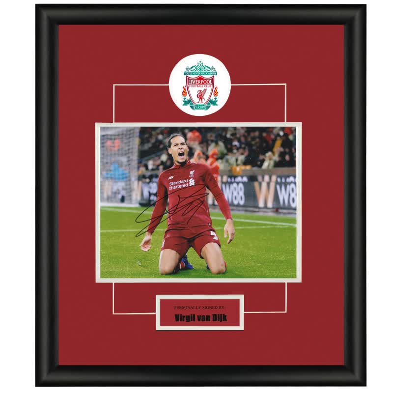 利物浦队 维吉尔范迪克 vvd 亲笔签名照片 含sa证书裱框收藏【图片