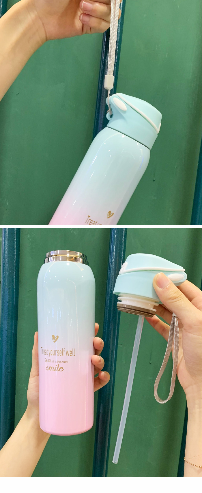 吸管保温杯红中老年人喝水吸管杯子防漏成人孕妇月子老人卧床用保温