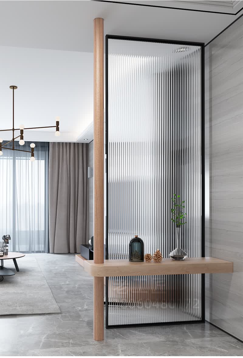 卫生间隔断屏风铁艺长虹玻璃隔断卫生间干湿分离客厅进门遮挡不锈钢