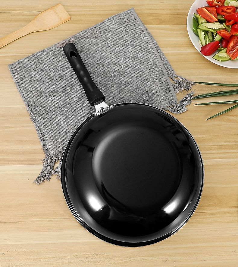 菲艺雅 单柄不粘锅搪瓷炒锅家用电磁炉燃气灶用无烟煎炒两用炒菜锅无