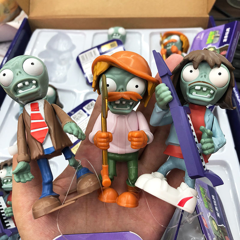 万代锦江植物大战僵尸发条玩具男孩会跳舞摇滚僵尸回旋镖儿童怀旧套装