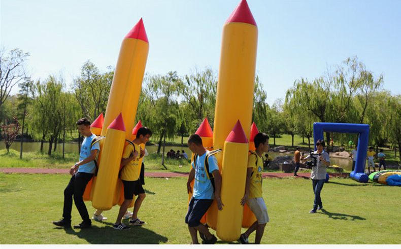 趣味运动会道具充气火箭企业户外团建游戏器材神舟飞船国航模型托举款