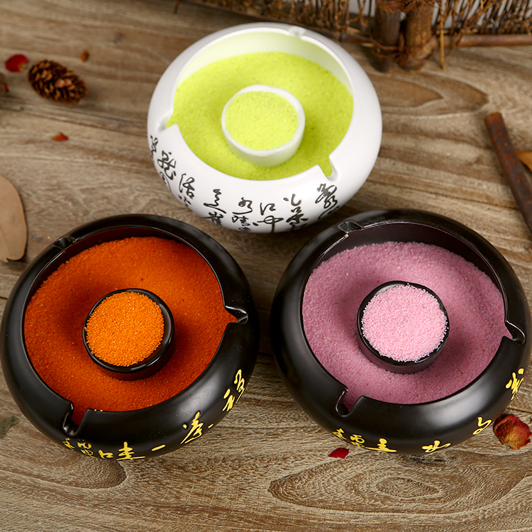 500克彩色灭烟沙咖啡色灭烟沙垃圾桶灭烟粗沙烟沙细沙蓝色细沙 桔红色