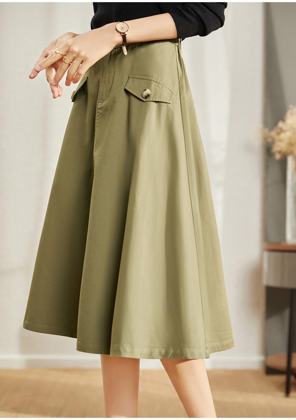 梵希蔓复古伞裙遮胯裙子显瘦半身裙中长款秋季适合微胖高腰a字裙 f