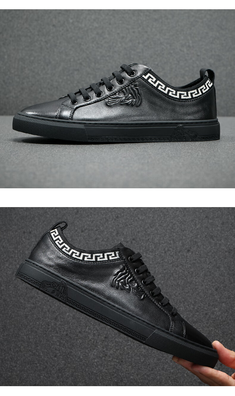 tuluo欧洲站轻奢品牌男鞋男鞋秋季新款男士鞋潮流软底小黑鞋男板鞋